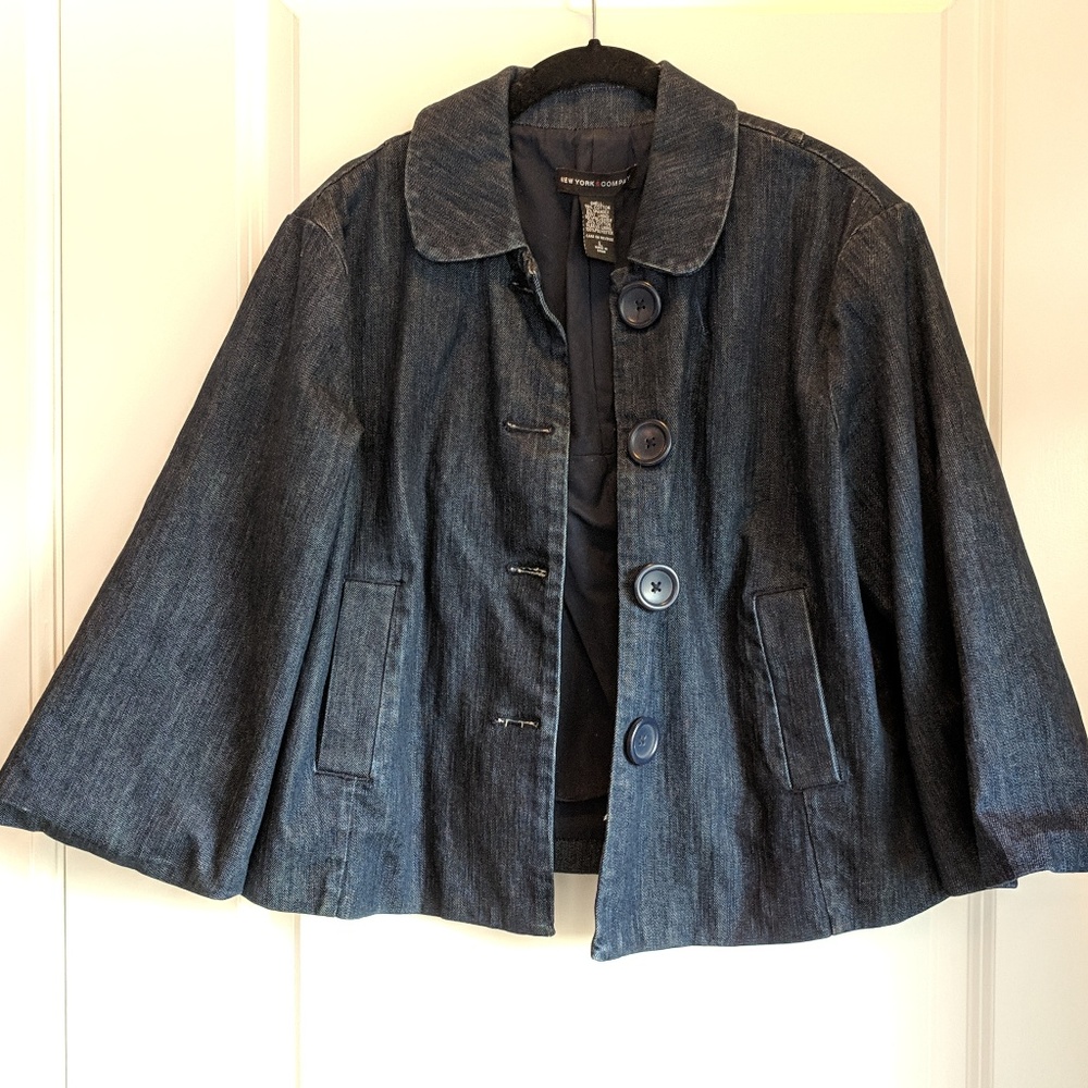 New York & Company Denim Swing Jacket Coat